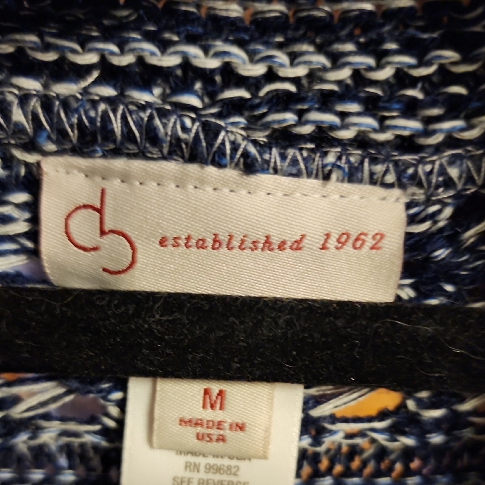 CB Established 1962 Knit Cardigan in Blue and White - Picture 2 of 7